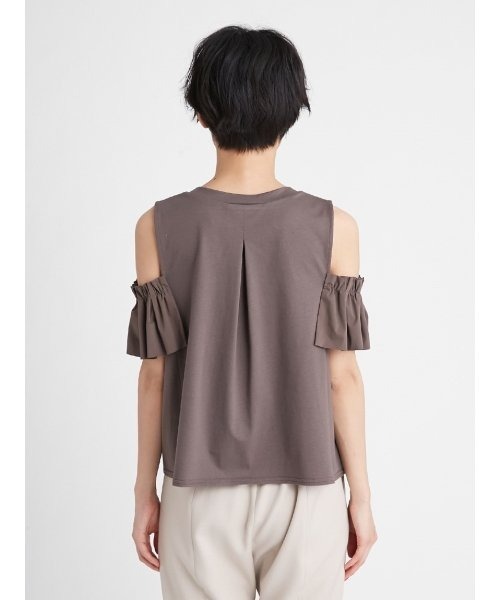 FRAY I.D（フレイアイディー）の「フリルスリーブカットトップス（シャツ/ブラウス・レディース・モカ/ホワイト/ブラック・FREE）」の5枚目の写真