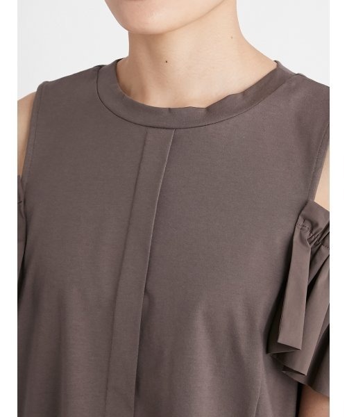 FRAY I.D（フレイアイディー）の「フリルスリーブカットトップス（シャツ/ブラウス・レディース・モカ/ホワイト/ブラック・FREE）」の7枚目の写真