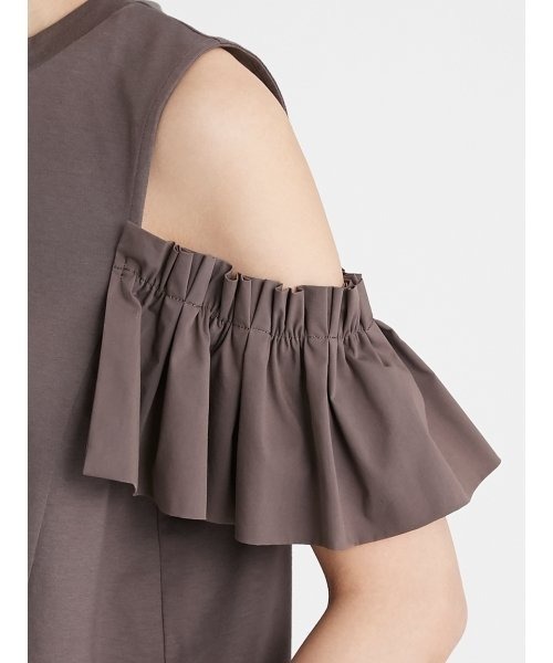 FRAY I.D（フレイアイディー）の「フリルスリーブカットトップス（シャツ/ブラウス・レディース・モカ/ホワイト/ブラック・FREE）」の8枚目の写真