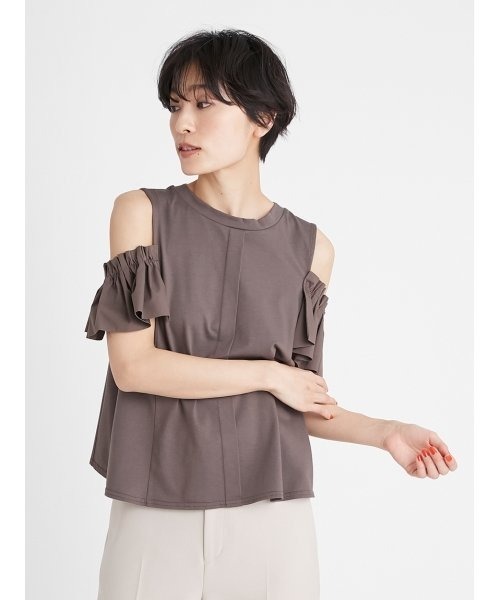 FRAY I.D（フレイアイディー）の「フリルスリーブカットトップス（シャツ/ブラウス・レディース・モカ/ホワイト/ブラック・FREE）」の11枚目の写真