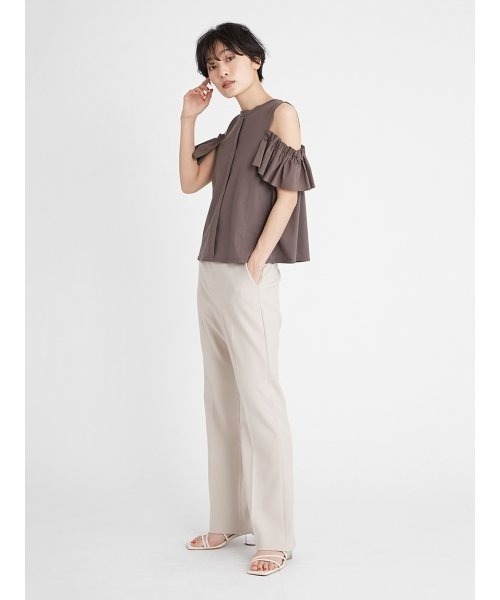 FRAY I.D（フレイアイディー）の「フリルスリーブカットトップス（シャツ/ブラウス・レディース・モカ/ホワイト/ブラック・FREE）」の14枚目の写真