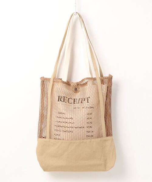 Samansa Mos2 blue（サマンサモスモスブルー）の「メッシュ＆キャンバスセットトートバッグ（トートバッグ・レディース・キナリ/ベージュ/モカ・ﾌﾘ-）」の9枚目の写真