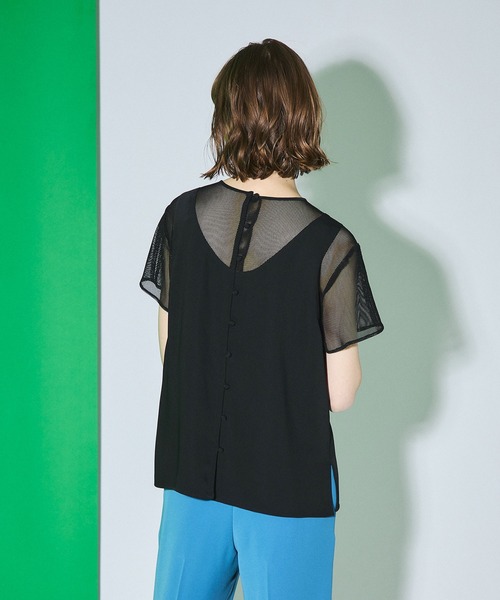 UNITED TOKYO（ユナイテッドトウキョウ）の「チェッカーメッシュブラウス（シャツ/ブラウス・レディース・ホワイト/ブラック/グリーン・FREE）」の12枚目の写真