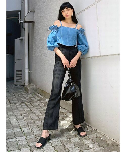 EMODA（エモダ）の「ウェーブテクスチャーハイウエストパンツ（その他パンツ・レディース・ブラック/その他/その他1・SMALL/MEDIUM）」の11枚目の写真