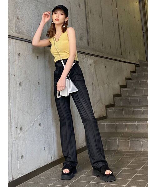 EMODA（エモダ）の「ウェーブテクスチャーハイウエストパンツ（その他パンツ・レディース・ブラック/その他/その他1・SMALL/MEDIUM）」の9枚目の写真