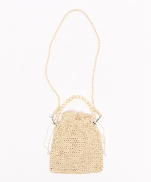 KOBE LETTUCE(コウベレタス)の「ウッドハンドル巾着ショルダーバッグ(ショルダーバッグ・レディース・グリーン/グレイッシュベージュ/ピンク/ライトベージュ・FREE)」の15枚目の写真