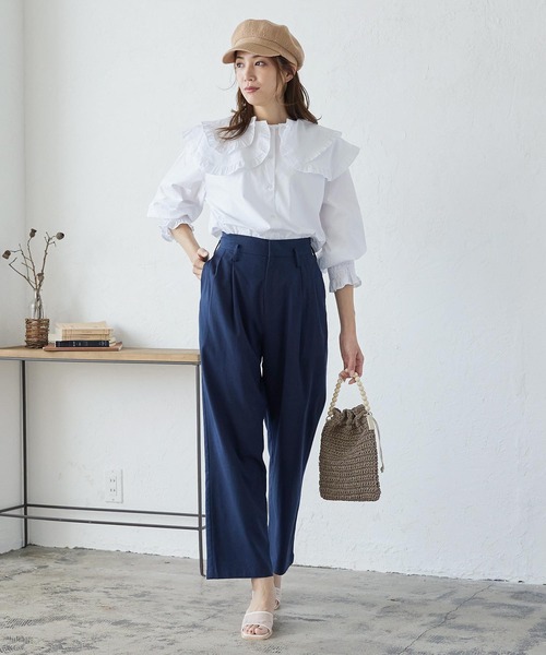 KOBE LETTUCE(コウベレタス)の「ウッドハンドル巾着ショルダーバッグ(ショルダーバッグ・レディース・グリーン/グレイッシュベージュ/ピンク/ライトベージュ・FREE)」の11枚目の写真