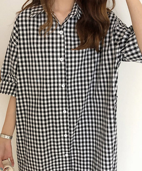 AMELY（エミリー）の「ロングシャツワンピース（ワンピース・レディース・ベージュ/ブラック/グレー系その他/ブルー系その他・C/フリー）」の16枚目の写真