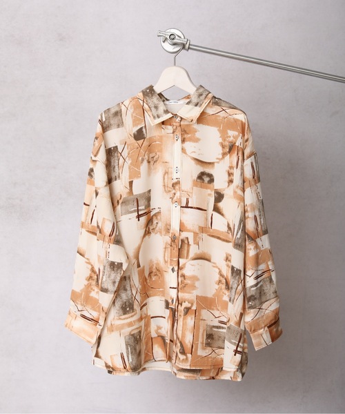 ap retro(アプレトロ)の「ニュアンス柄シャツ【ZOZO限定アイテム】(シャツ/ブラウス・レディース・イエロー/グレイッシュベージュ/ベージュ/グリーン・FREE)」の14枚目の写真