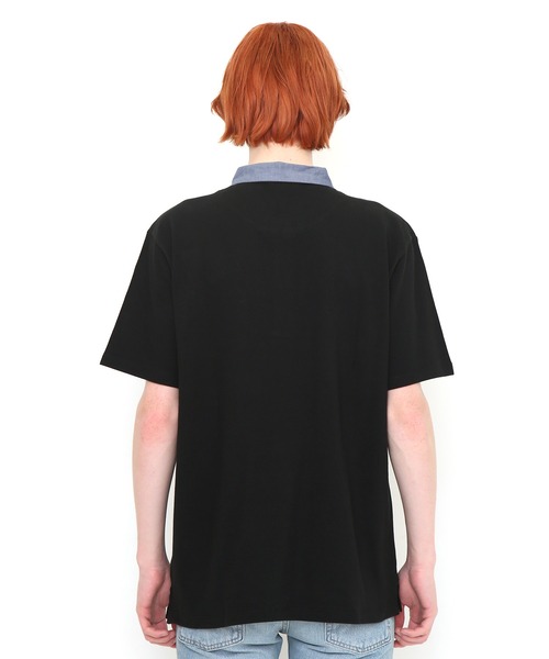 Design Tshirts Store graniph（デザイン　ティーシャツ　ストア　グラニフ）の「エダマメビューティフルシャドー｜ポロシャツ(ブラック)（ポロシャツ・メンズ・ブラック・SMALL/MEDIUM/LARGE/X-LARGE）」の3枚目の写真