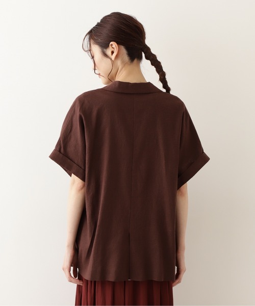 NATURAL BEAUTY BASIC（ナチュラルビューティーベーシック）の「リネン混リラックステーラードジャケット/0171255670（テーラードジャケット・レディース・ブラウン/ベージュ・SMALL/MEDIUM）」の6枚目の写真