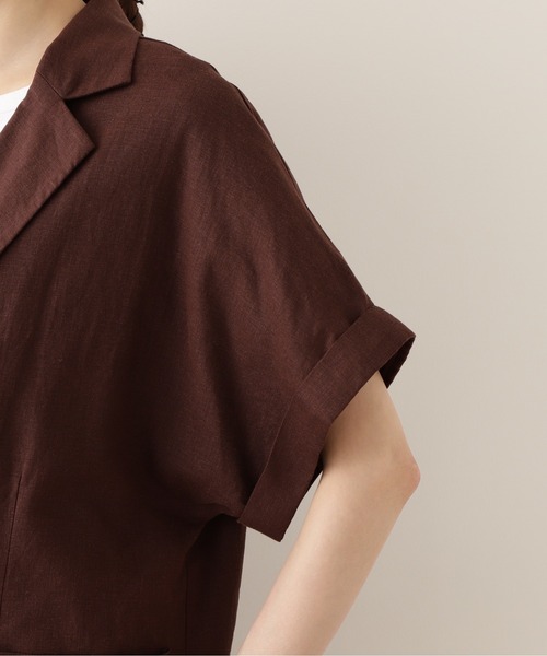 NATURAL BEAUTY BASIC（ナチュラルビューティーベーシック）の「リネン混リラックステーラードジャケット/0171255670（テーラードジャケット・レディース・ブラウン/ベージュ・SMALL/MEDIUM）」の9枚目の写真