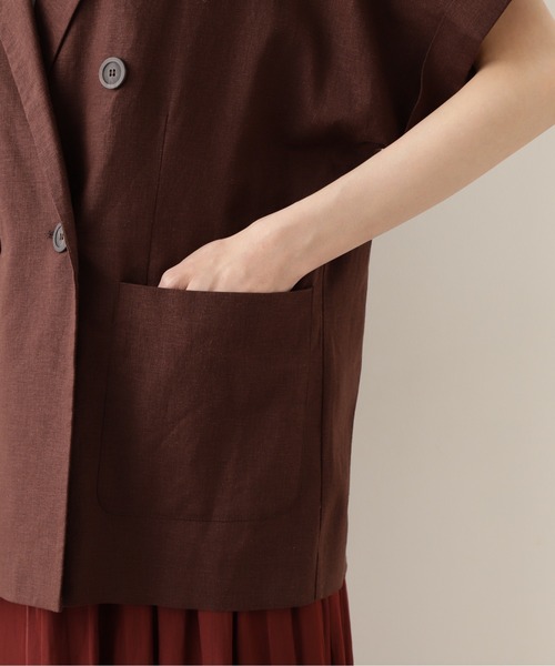 NATURAL BEAUTY BASIC（ナチュラルビューティーベーシック）の「リネン混リラックステーラードジャケット/0171255670（テーラードジャケット・レディース・ブラウン/ベージュ・SMALL/MEDIUM）」の10枚目の写真