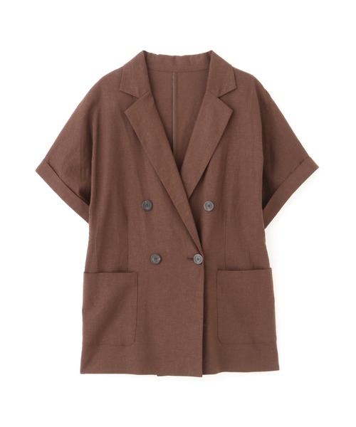 NATURAL BEAUTY BASIC（ナチュラルビューティーベーシック）の「リネン混リラックステーラードジャケット/0171255670（テーラードジャケット・レディース・ブラウン/ベージュ・SMALL/MEDIUM）」の12枚目の写真