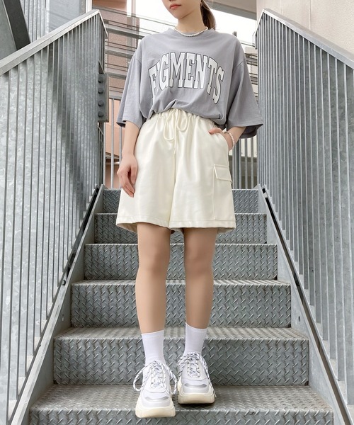 Figments（フィグメンツ）の「カレッジロゴTシャツ（Tシャツ/カットソー・レディース・ブラック/グレー/カーキ/ブルー・S/M/MEDIUM/SMALL）」の13枚目の写真