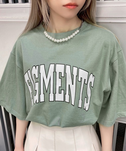 Figments（フィグメンツ）の「カレッジロゴTシャツ（Tシャツ/カットソー・レディース・ブラック/グレー/カーキ/ブルー・S/M/MEDIUM/SMALL）」の22枚目の写真