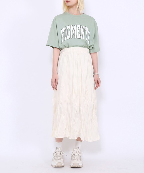 Figments（フィグメンツ）の「カレッジロゴTシャツ（Tシャツ/カットソー・レディース・ブラック/グレー/カーキ/ブルー・S/M/MEDIUM/SMALL）」の6枚目の写真