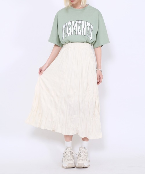 Figments（フィグメンツ）の「カレッジロゴTシャツ（Tシャツ/カットソー・レディース・ブラック/グレー/カーキ/ブルー・S/M/MEDIUM/SMALL）」の7枚目の写真