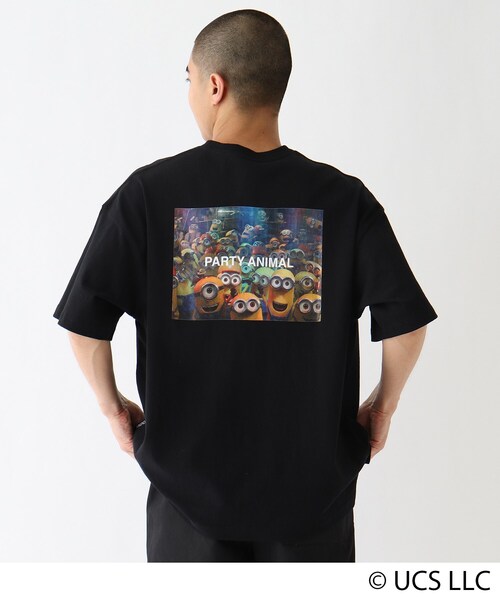 MINIONS（ミニオンズ）の「◆MINION ミニオン / バックプリント  コットン半袖Tシャツ（Tシャツ/カットソー・メンズ・アイボリー/ブラック/ベージュ・02/03/04）」の3枚目の写真