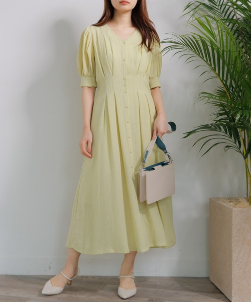 LADYMADE(レディメイド)の「ウエストタックパワショルワンピース(ワンピース・レディース・オフホワイト/イエロー/その他1・FREE)」の2枚目の写真