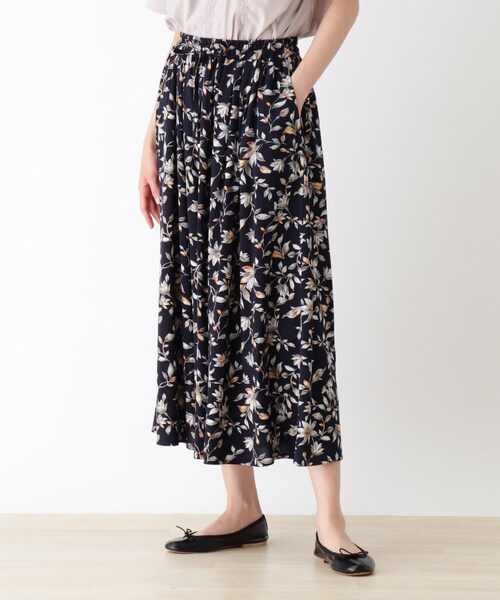 SHOO・LA・RUE（シューラルー）の「◆スカート見えサラサラガウチョパンツ（その他パンツ・レディース・チャコール/ネイビー系9・02/03）」の2枚目の写真