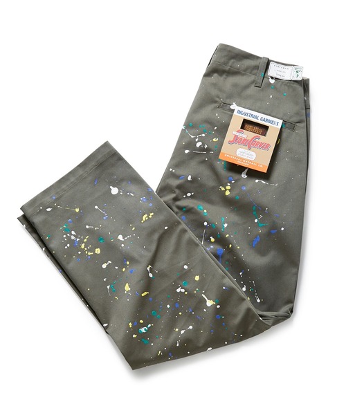 UNIVERSAL OVERALL（ユニバーサルオーバーオール）の「【UNIVERSAL OVERALL 別注】HAND PAINT WIDE TROUSERS（チノパンツ・メンズ・ベージュ/カーキ・S/L/M/XL）」の9枚目の写真
