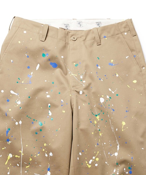 UNIVERSAL OVERALL（ユニバーサルオーバーオール）の「【UNIVERSAL OVERALL 別注】HAND PAINT WIDE TROUSERS（チノパンツ・メンズ・ベージュ/カーキ・S/L/M/XL）」の13枚目の写真