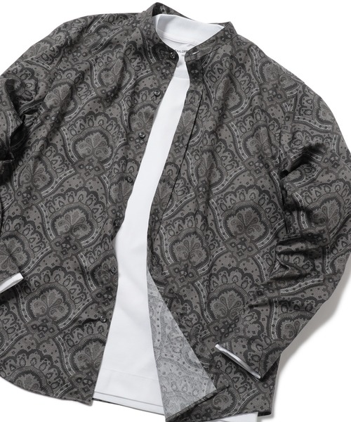 MEN'S BIGI（メンズビギ）の「《archives》ペイズリー柄バンドカラーシャツ　made in japan（シャツ/ブラウス・メンズ・グレー系その他/ブラウン系その他・01/02/03）」の2枚目の写真