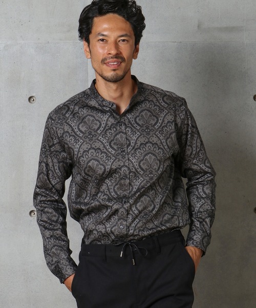 MEN'S BIGI（メンズビギ）の「《archives》ペイズリー柄バンドカラーシャツ　made in japan（シャツ/ブラウス・メンズ・グレー系その他/ブラウン系その他・01/02/03）」の7枚目の写真