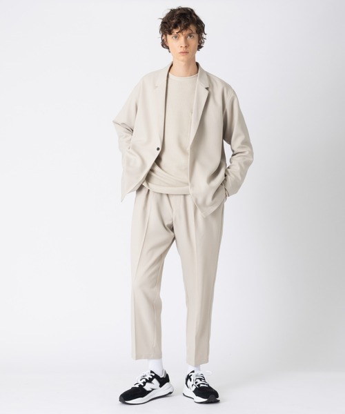 MYSELF ABAHOUSE(マイセルフアバハウス)の「【MYSELF ABAHOUSE】セットアップ対応 POLY WOOLLY TWILL ポリウーリーツイル オーバーサイズ ジャケット(テーラードジャケット・メンズ・ブラック/グレイッシュブルー/ベージュ/カーキ/グレイッシュベージュ・46/48)」の8枚目の写真