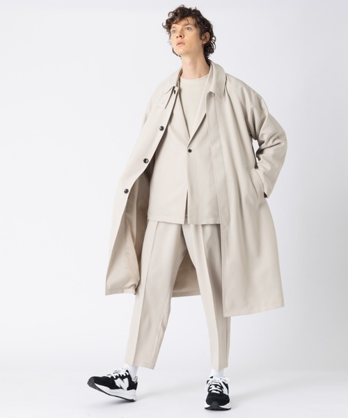 MYSELF ABAHOUSE(マイセルフアバハウス)の「【MYSELF ABAHOUSE】セットアップ対応 POLY WOOLLY TWILL ポリウーリーツイル オーバーサイズ ジャケット(テーラードジャケット・メンズ・ブラック/グレイッシュブルー/ベージュ/カーキ/グレイッシュベージュ・46/48)」の9枚目の写真