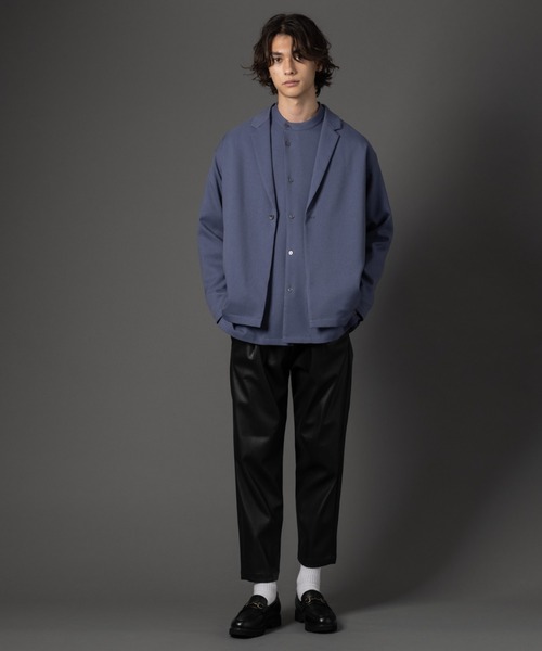 MYSELF ABAHOUSE(マイセルフアバハウス)の「【MYSELF ABAHOUSE】セットアップ対応 POLY WOOLLY TWILL ポリウーリーツイル オーバーサイズ ジャケット(テーラードジャケット・メンズ・ブラック/グレイッシュブルー/ベージュ/カーキ/グレイッシュベージュ・46/48)」の16枚目の写真