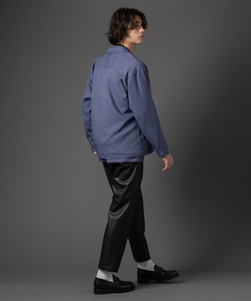 MYSELF ABAHOUSE(マイセルフアバハウス)の「【MYSELF ABAHOUSE】セットアップ対応 POLY WOOLLY TWILL ポリウーリーツイル オーバーサイズ ジャケット(テーラードジャケット・メンズ・ブラック/グレイッシュブルー/ベージュ/カーキ/グレイッシュベージュ・46/48)」の17枚目の写真