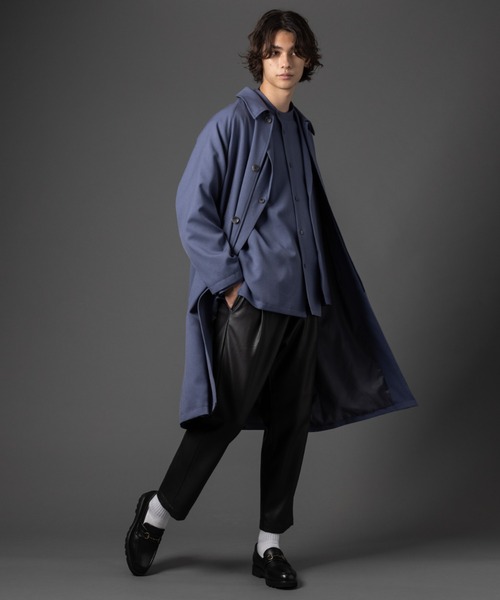 MYSELF ABAHOUSE(マイセルフアバハウス)の「【MYSELF ABAHOUSE】セットアップ対応 POLY WOOLLY TWILL ポリウーリーツイル オーバーサイズ ジャケット(テーラードジャケット・メンズ・ブラック/グレイッシュブルー/ベージュ/カーキ/グレイッシュベージュ・46/48)」の18枚目の写真