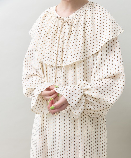 UR Lab.（アーバンリサーチラボ）の「衿付きダイヤドットワンピース（ワンピース・レディース・ブラック/アイボリー・FREE）」の21枚目の写真