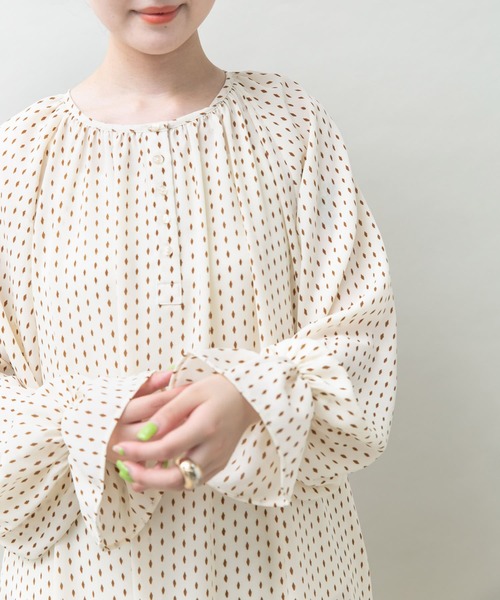 UR Lab.（アーバンリサーチラボ）の「衿付きダイヤドットワンピース（ワンピース・レディース・ブラック/アイボリー・FREE）」の10枚目の写真