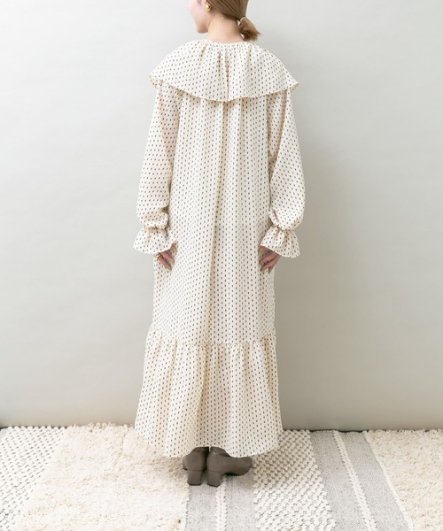 UR Lab.（アーバンリサーチラボ）の「衿付きダイヤドットワンピース（ワンピース・レディース・ブラック/アイボリー・FREE）」の8枚目の写真