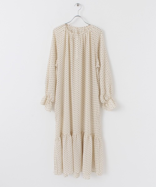 UR Lab.（アーバンリサーチラボ）の「衿付きダイヤドットワンピース（ワンピース・レディース・ブラック/アイボリー・FREE）」の5枚目の写真