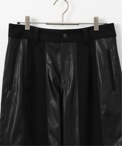 AVALONE(アヴァロン)の「【AVALONE / アヴァロン】SYNTHETIC LEATHER MIX TP PANTS(スラックス・メンズ・ブラック・2)」の6枚目の写真
