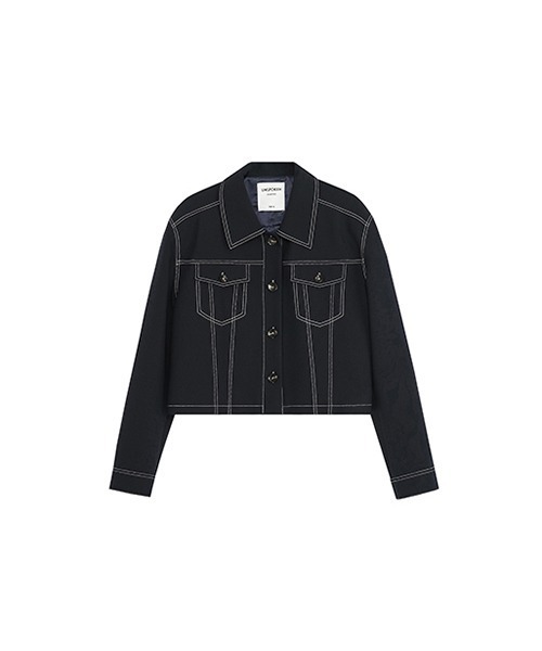 UNSPOKEN(アンスポクン)の「【UNSPOKEN】White stitch decorative design shirt UQ21W024(シャツ/ブラウス・レディース・ネイビー・M/S)」の10枚目の写真