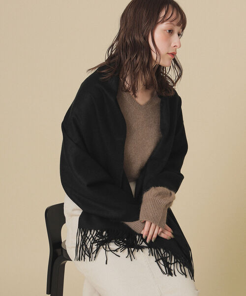 Ray BEAMS（レイビームス）の「Ray BEAMS / カシミヤ ストール（ストール/ショール・レディース・ブラック/オフホワイト/ミント/レッド系その他・ONE SIZE）」の3枚目の写真