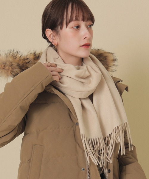 Ray BEAMS（レイビームス）の「Ray BEAMS / カシミヤ ストール（ストール/ショール・レディース・ブラック/オフホワイト/ミント/レッド系その他・ONE SIZE）」の2枚目の写真