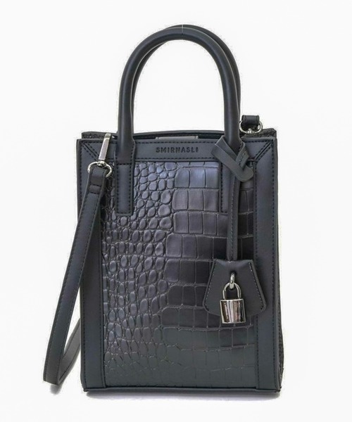 ADPOSION（アドポーション）の「【SMIR NASLI / サミールナスリ】スクエア型ミディアム2WAYトートバック（トートバッグ・レディース・グレイッシュベージュ/ナチュラル/ブラック/オフホワイト・FREE）」の3枚目の写真