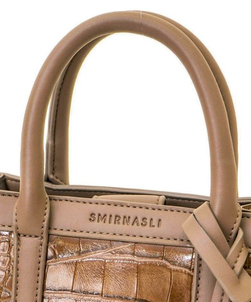 ADPOSION（アドポーション）の「【SMIR NASLI / サミールナスリ】スクエア型ミディアム2WAYトートバック（トートバッグ・レディース・グレイッシュベージュ/ナチュラル/ブラック/オフホワイト・FREE）」の12枚目の写真