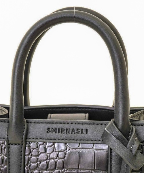 ADPOSION（アドポーション）の「【SMIR NASLI / サミールナスリ】スクエア型ミディアム2WAYトートバック（トートバッグ・レディース・グレイッシュベージュ/ナチュラル/ブラック/オフホワイト・FREE）」の10枚目の写真