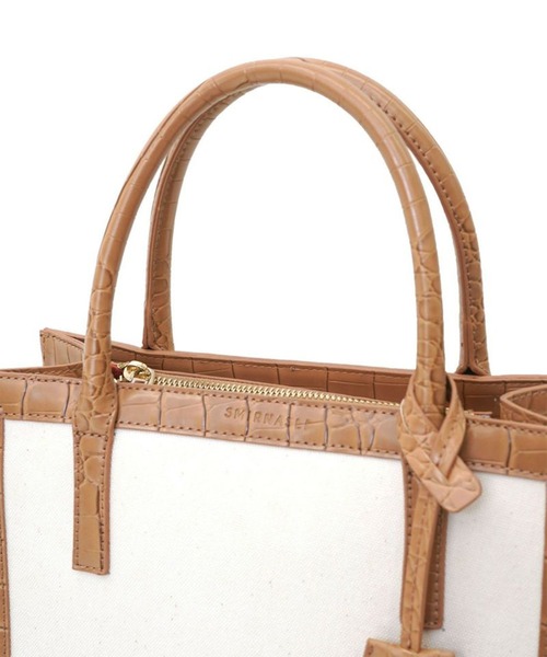 ADPOSION（アドポーション）の「【SMIR NASLI / サミールナスリ】スクエア型ミディアム2WAYトートバック（トートバッグ・レディース・グレイッシュベージュ/ナチュラル/ブラック/オフホワイト・FREE）」の11枚目の写真