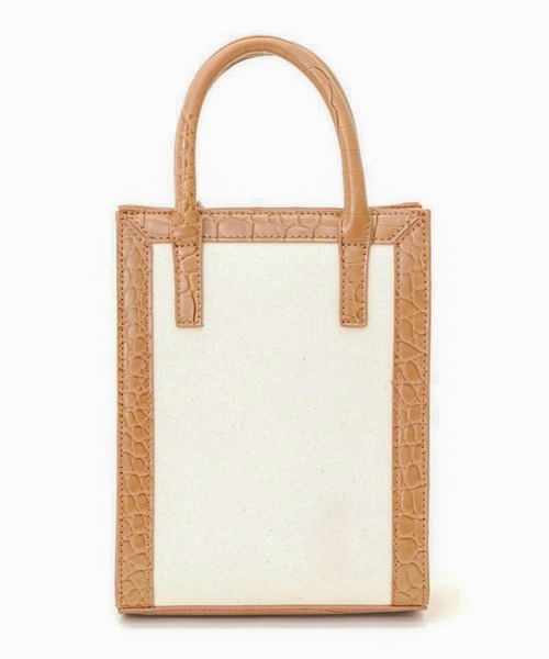 ADPOSION（アドポーション）の「【SMIR NASLI / サミールナスリ】スクエア型ミディアム2WAYトートバック（トートバッグ・レディース・グレイッシュベージュ/ナチュラル/ブラック/オフホワイト・FREE）」の7枚目の写真