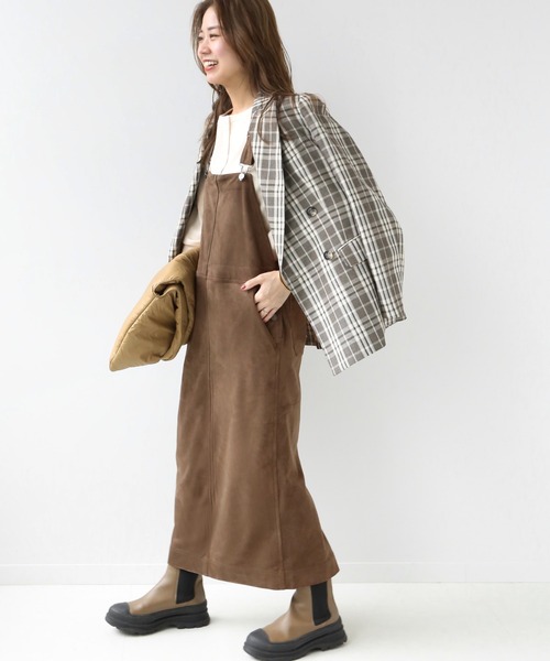 JOURNAL STANDARD relume（ジャーナルスタンダード　レリューム）の「フェイクスウェードジャンパースカート◆（ジャンパースカート・レディース・ブラウン・38/36）」の6枚目の写真