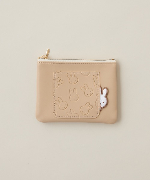 natural couture(ナチュラルクチュール)の「Pocket miffy ミニフラットポーチ(ポーチ・レディース・ブラック/ベージュ/アイボリー・FREE)」の3枚目の写真