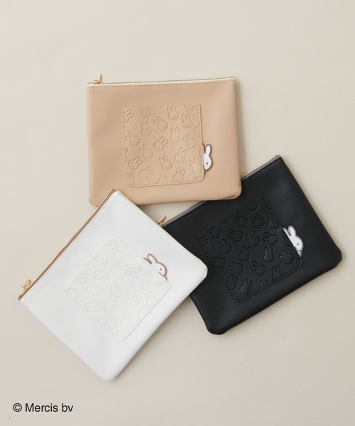 natural couture(ナチュラルクチュール)の「Pocket miffy ミニフラットポーチ(ポーチ・レディース・ブラック/ベージュ/アイボリー・FREE)」の17枚目の写真
